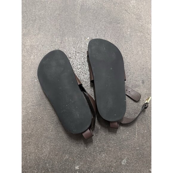 A.EMERY Dula Sandals Walnut Brown Leather Flats - Picture 7 of 9